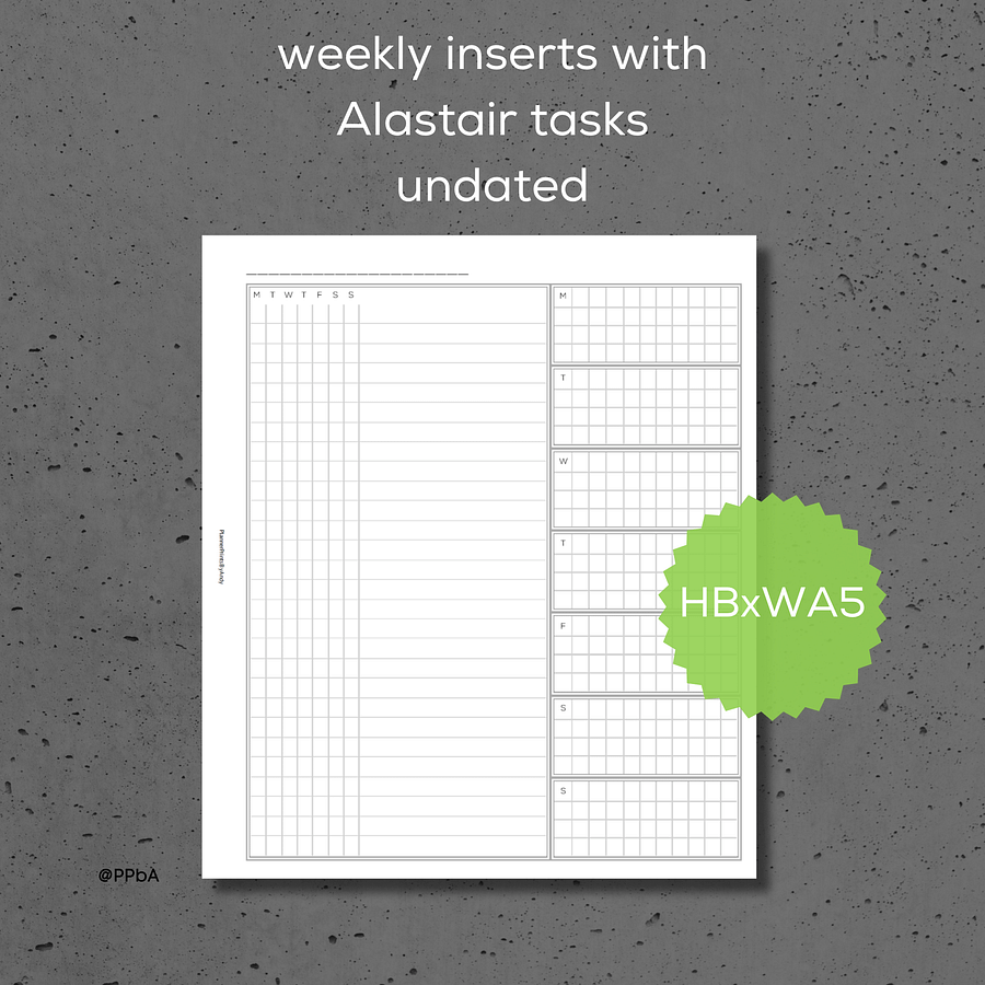 weekly - with Alastair tasks - undated - HBxWA5 product image (1)