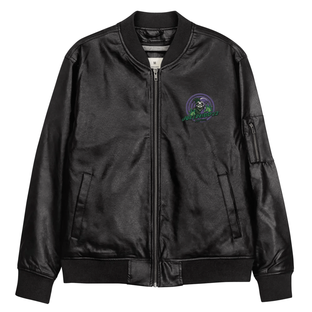 Jester's Grin Faux Leather Bomber Jacket product image (11)