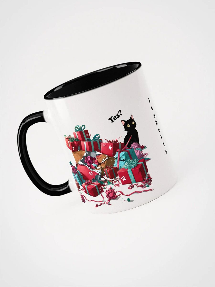Personalized Black Cat Destroyed Christmas Coloured Mug product image (3)