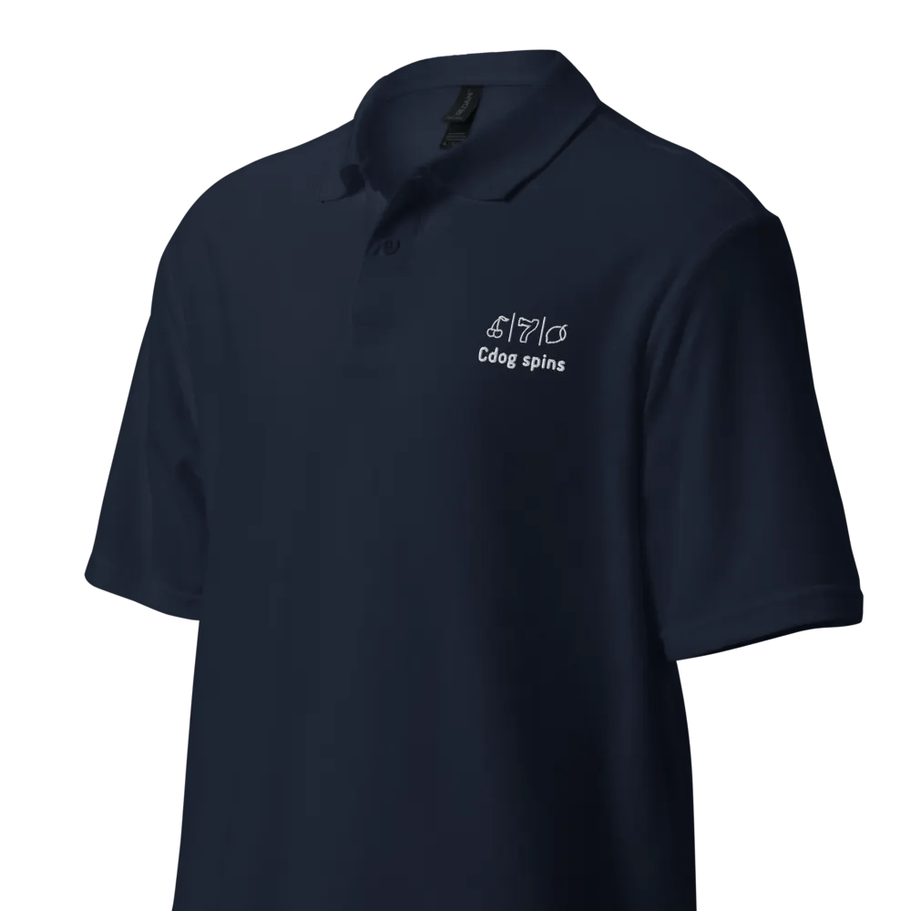 Cdog Spins Polo Unisex Navy Full Logo product image (4)