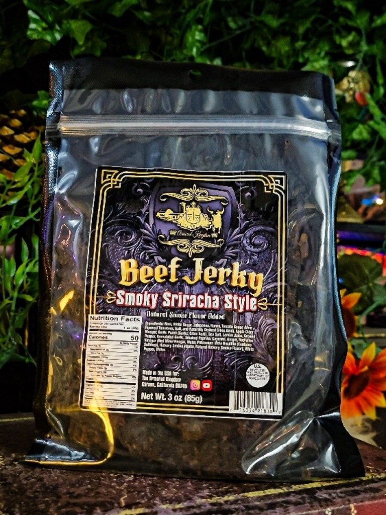 The Armored Kingdom Smoky Sriracha Style Jerky product image (1)