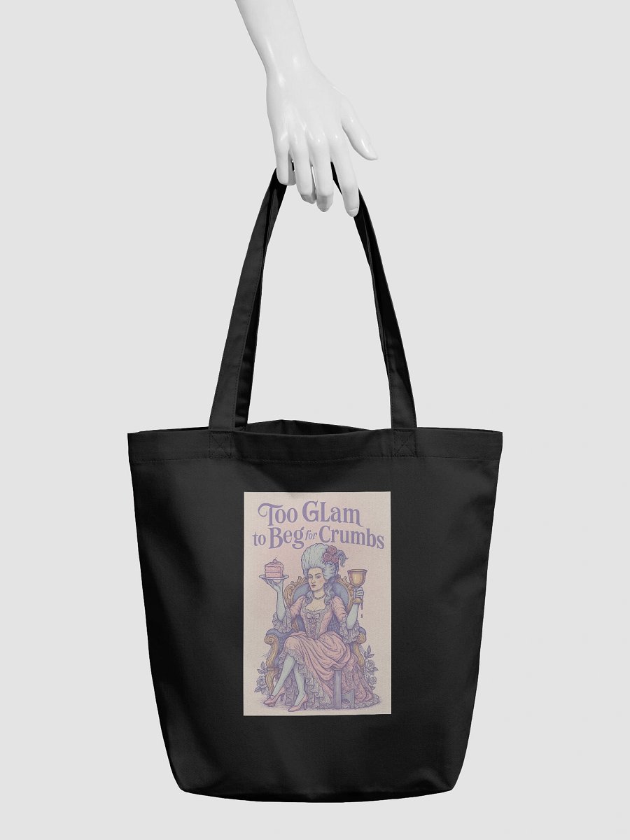 🖤 Too Glam to Beg for Crumbs – Black Rebel Tote Bag product image (3)