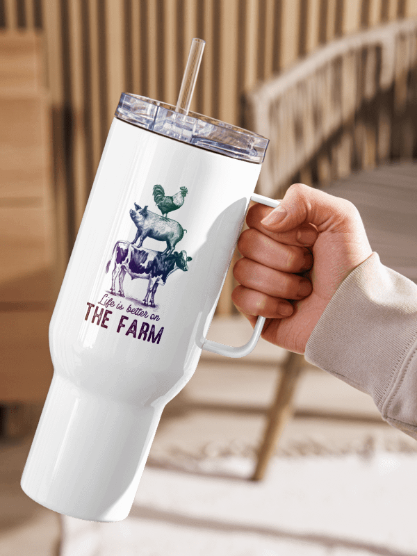 "Life is better on the farm" Travel Mug with a Handle product image (15)