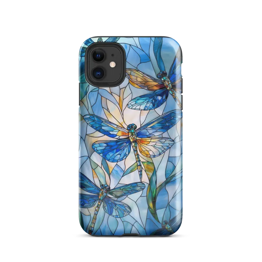 Blue Dragonflies Stained Glass Effect - Tough Phone Case product image (2)