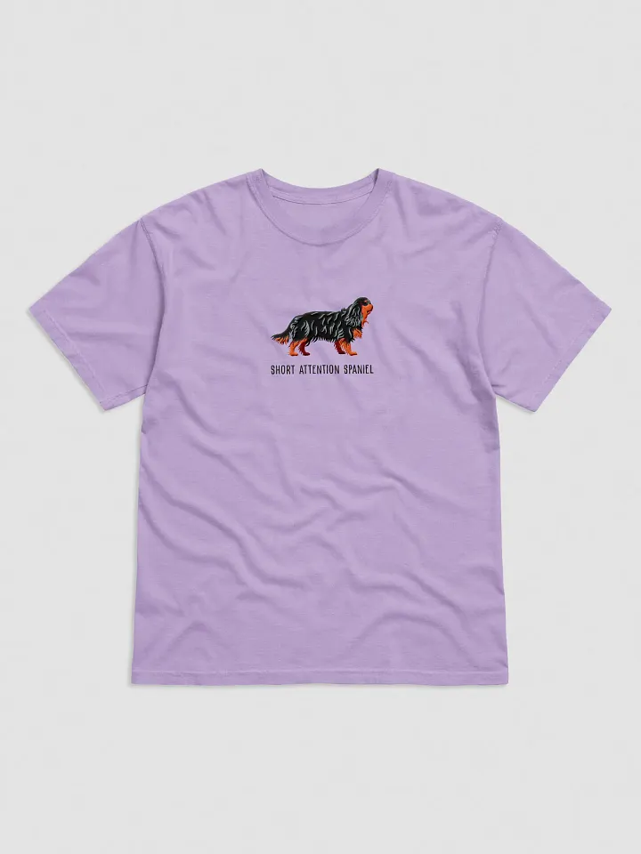 Short Attention Spaniel T-Shirt(Embroidered) of a King Charles Spaniel(Black & Tan) product image (33)