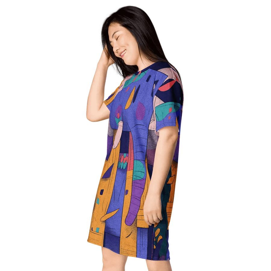 Geometric Elephant Dreams All-Over T-Shirt Dress product image (3)