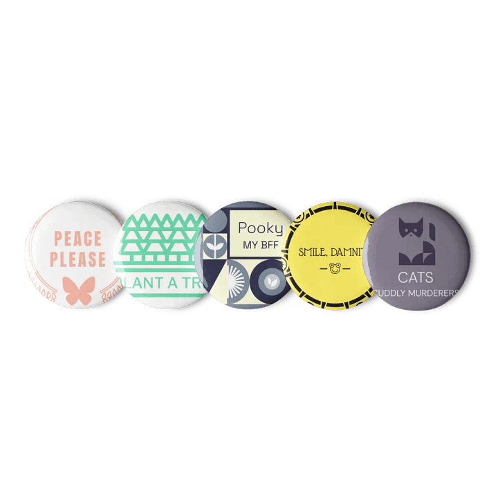 Peace Please Butterfly Pin Buttons Set product image (1)