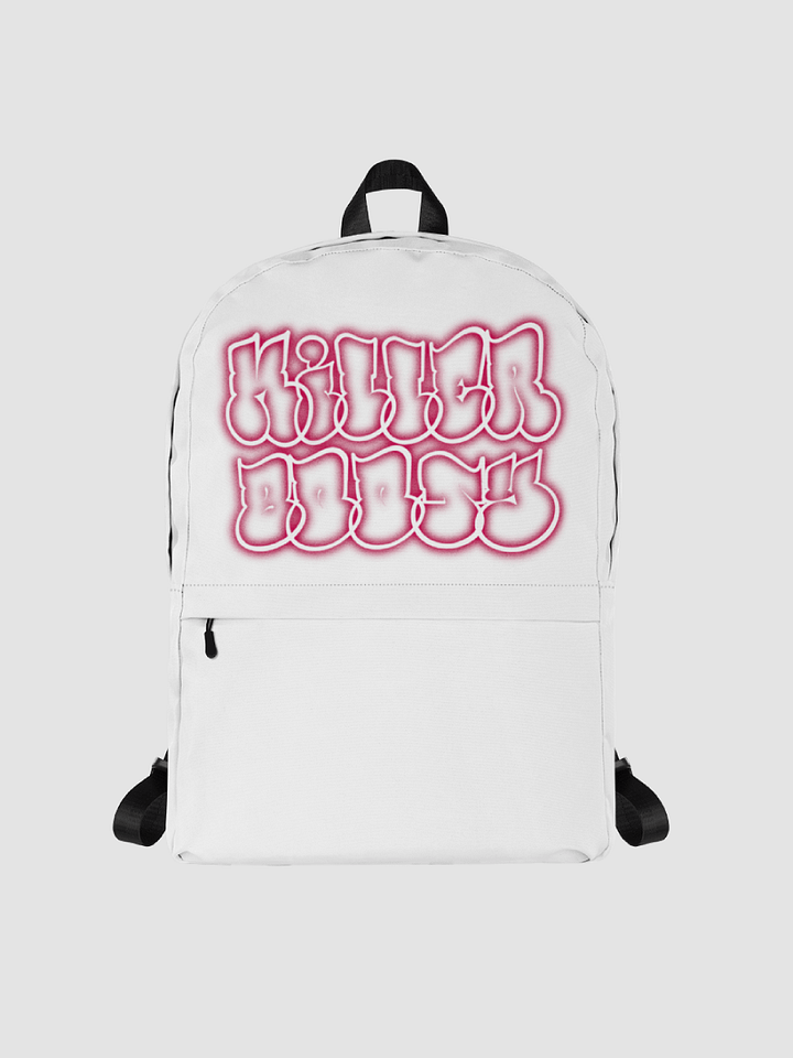 White Cutesy Graffiti Print Backpack product image (1)
