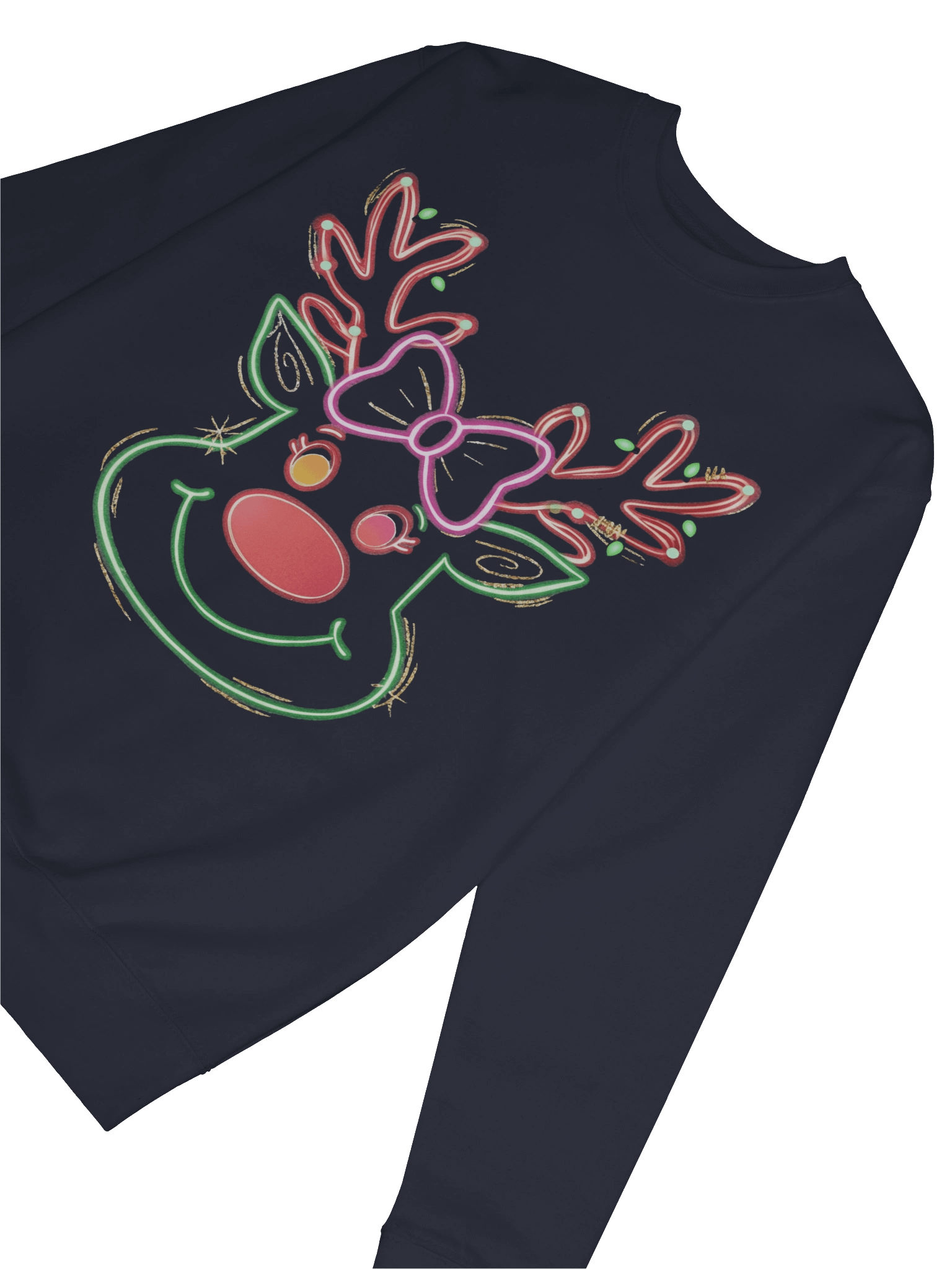 Neon Reindeer Holiday Sweatshirt | Heavyweight Glow Crewneck product image (6)