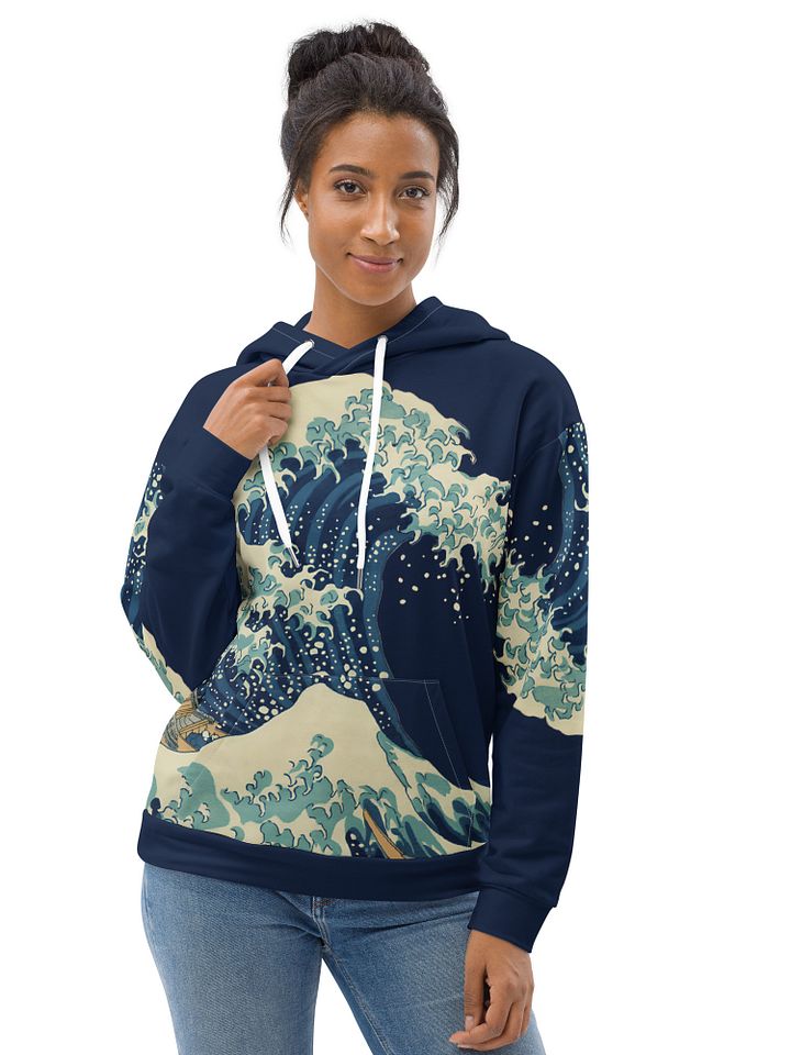 Under the Wave off Kanagawa All-Over Print Recycled Unisex Hoodie product image (2)