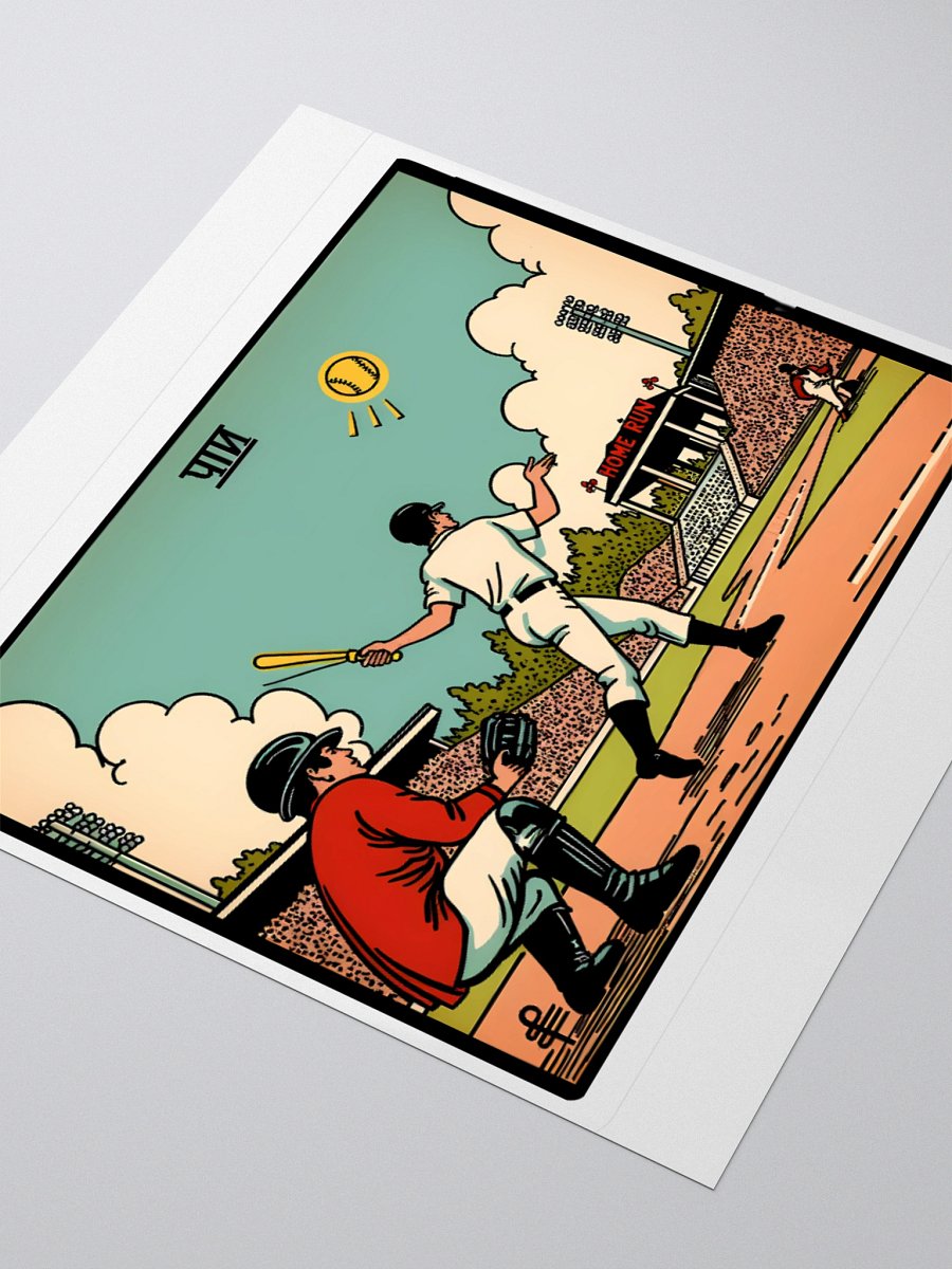 Vintage Baseball Card: Retro Home Run Scene Sticker product image (7)
