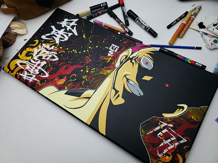 Out Of My Way! ( Wood Panel Canvas Painting ) product image (1)