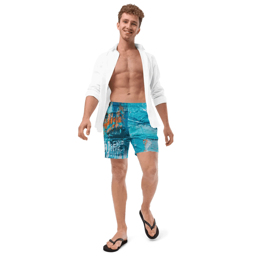 original painting by b. reters printed on men´s swimwear, beautiful blues product image (11)