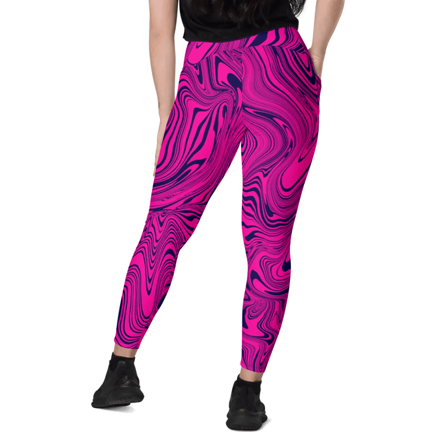 Leggings with Pockets - Abstract Magenta Pink Swirls product image (12)