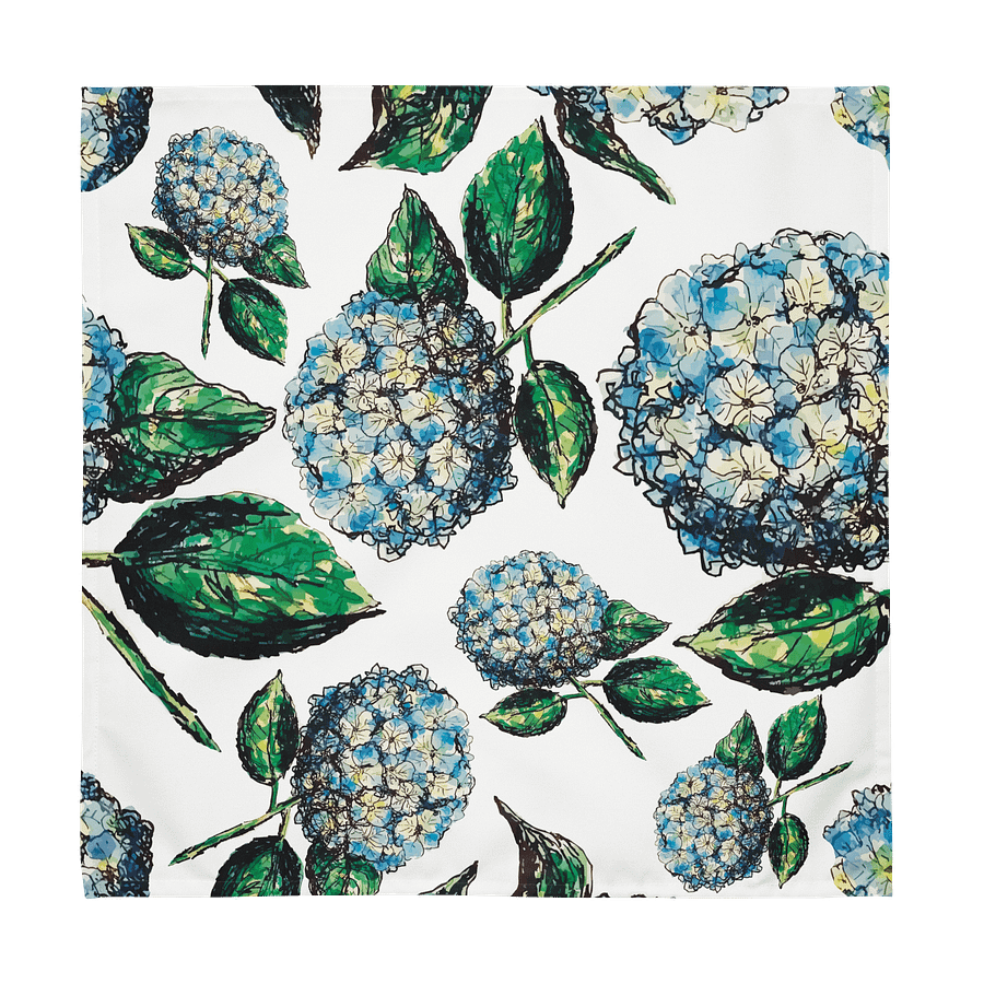 🌸 Hydrangea Blooms | Set of 4 Cloth Napkins | Monique Faella Designs™ | Coastal Floral Table Linens | product image (7)