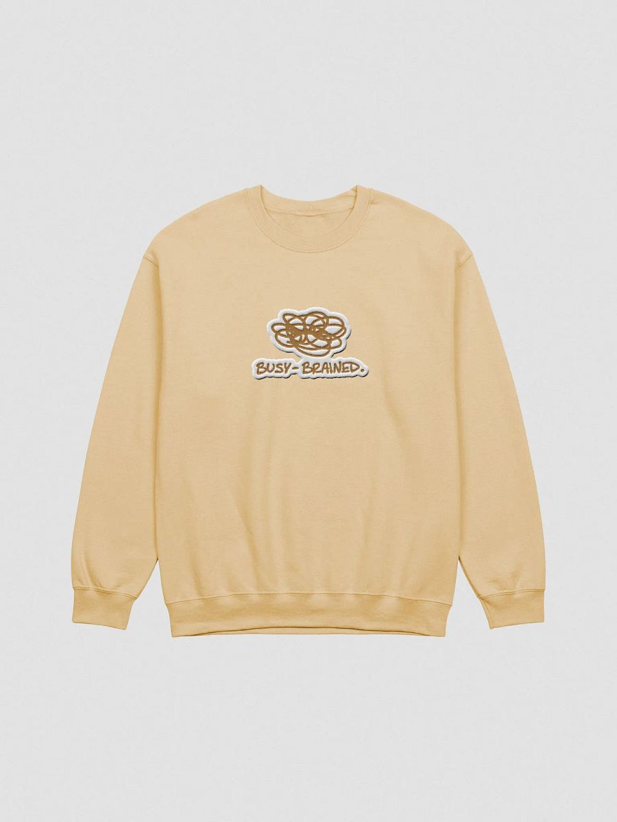 BUSY-BRAINED. (lg. brass bubble design) embroidered crewneck product image (22)