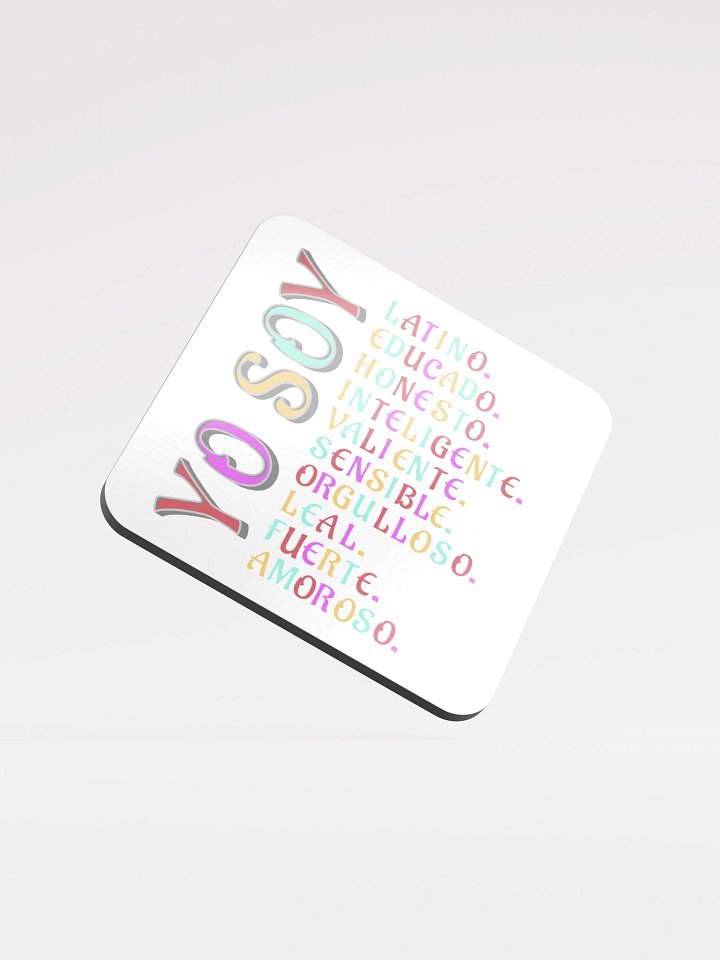 Yo So I Am Vibrant Spanish Words Cork Coaster product image (2)