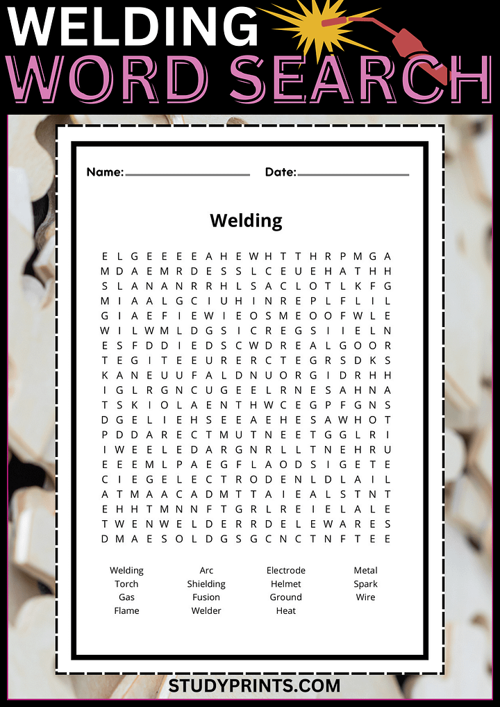 Welding Word Search Puzzle Printable product image (1)