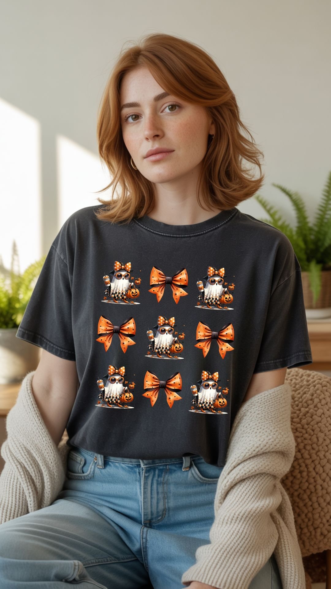 Halloween Cute Fashion Ghosts and Knots Tshirt | Halloween Tshirt | Cute Ghost Shirt | Spooky Season Tee | Ghost Graphic Tee | Halloween Graphic Tee product image (1)