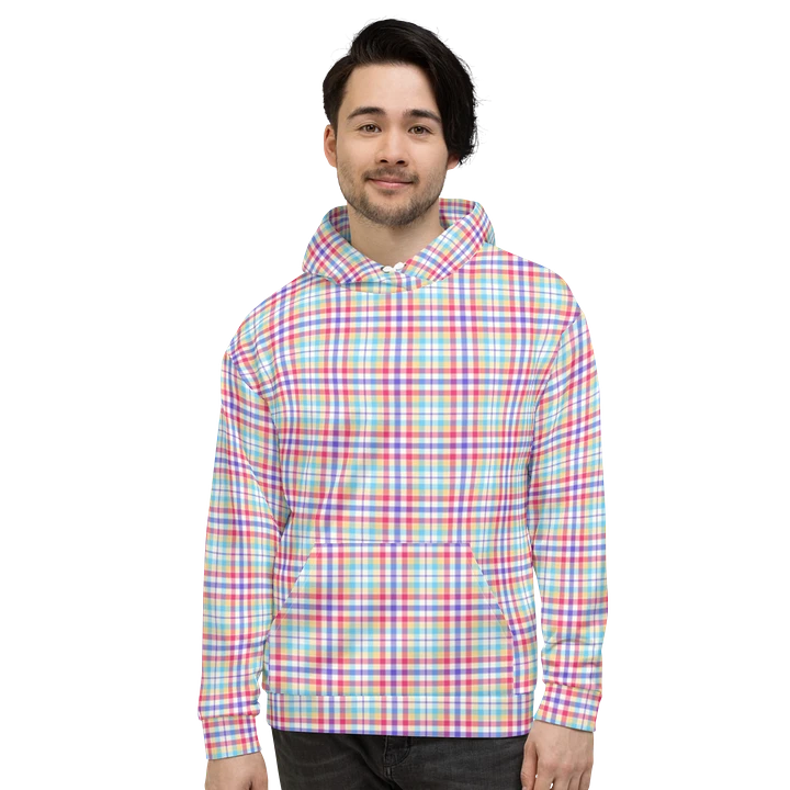 Purple, Pink, and Blue Plaid Hoodie product image (2)