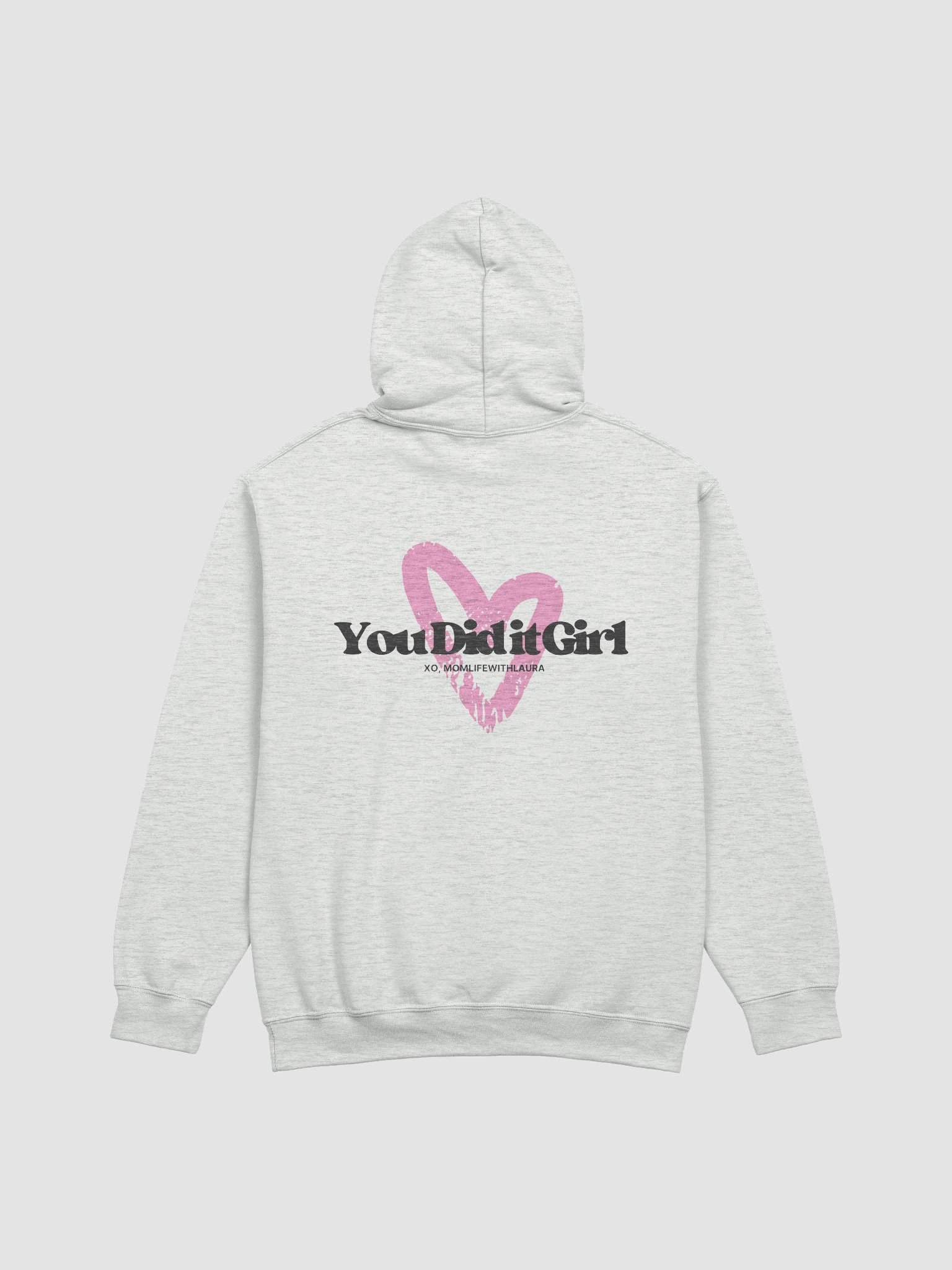 You Did it Girl Heart Hoodie - Black/Pink/Grey product image (2)