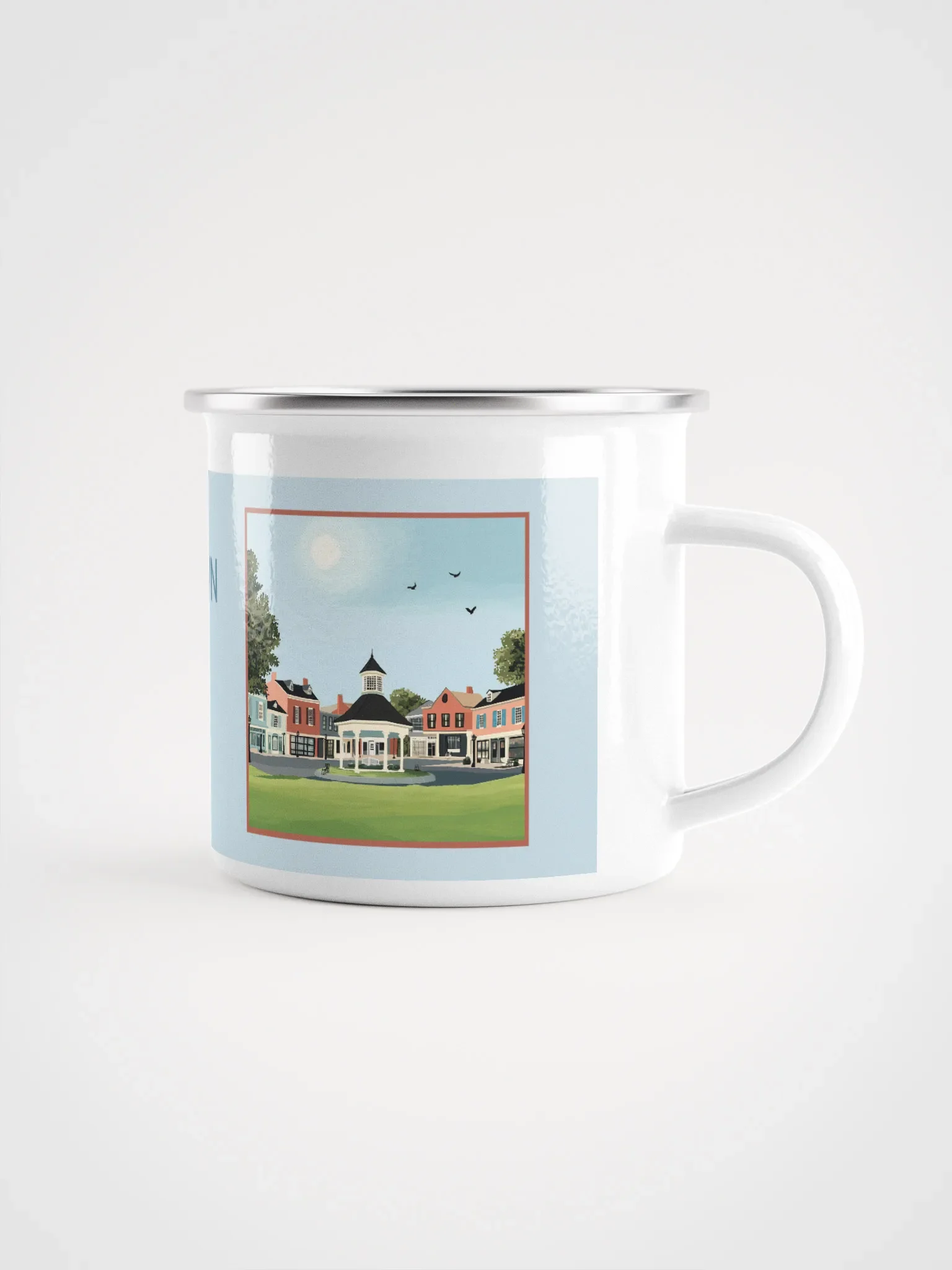 Small Town Kiss County Enamel Mug product image (1)