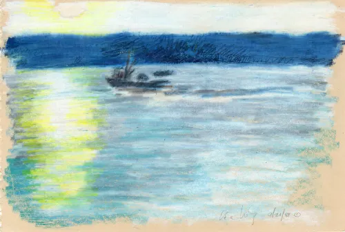 Fishing Boat at Sunset Print product image (1)