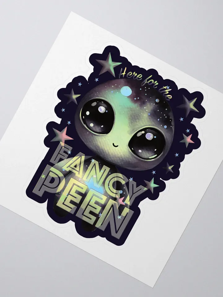Fancy Alien Sticker (Silver/Green Dude) product image (3)