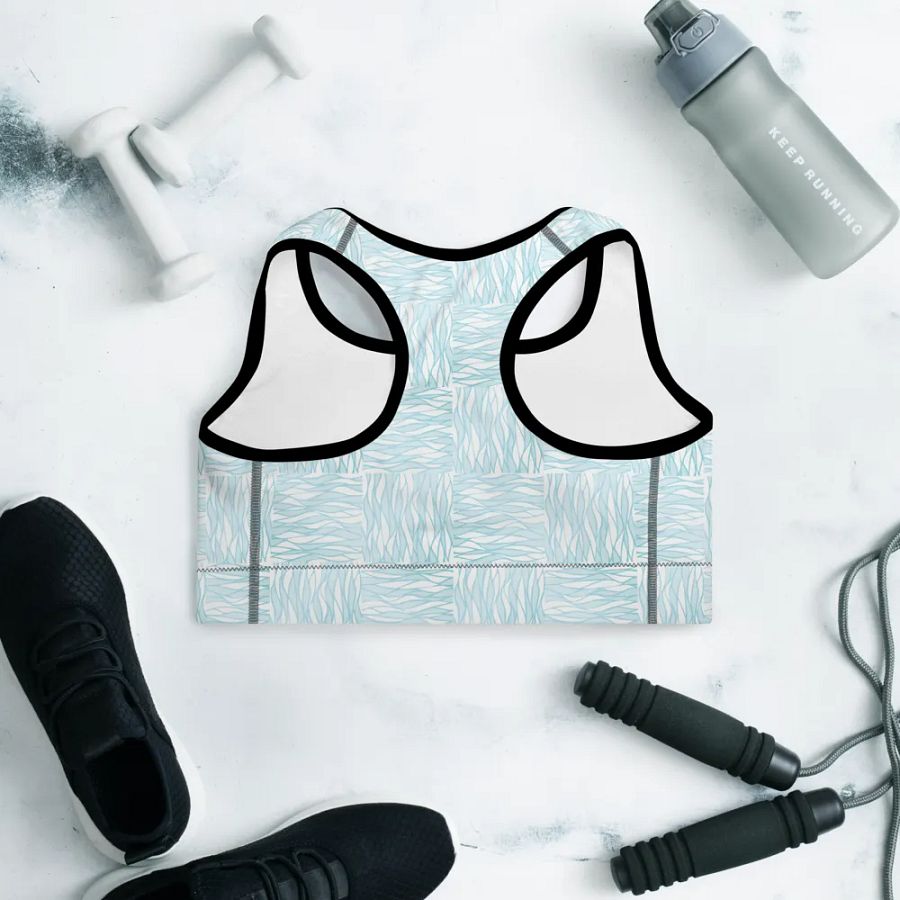 Light Turquois All-Over Print Padded Sports Bra product image (9)