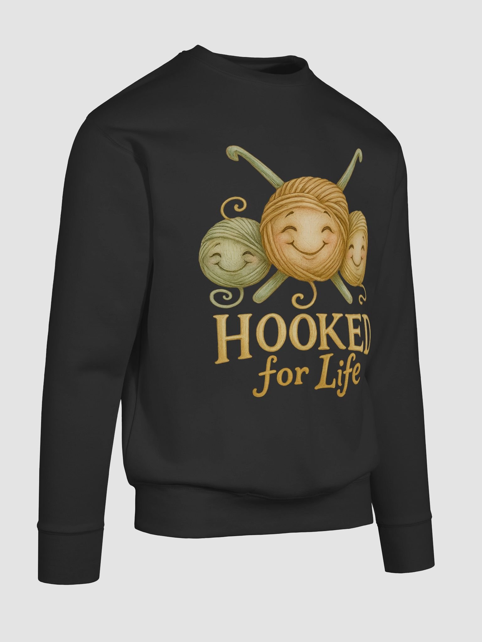 Hooked for Life Sweatshirt - Funny Crochet Shirt Gift for Knitters & Yarn Lovers product image (10)