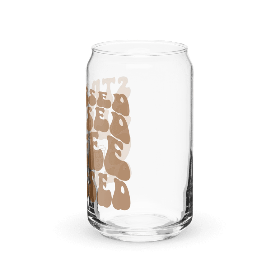 Stressed Blessed Coffee Obsessed Print Glass Can With or Without Lid product image (3)