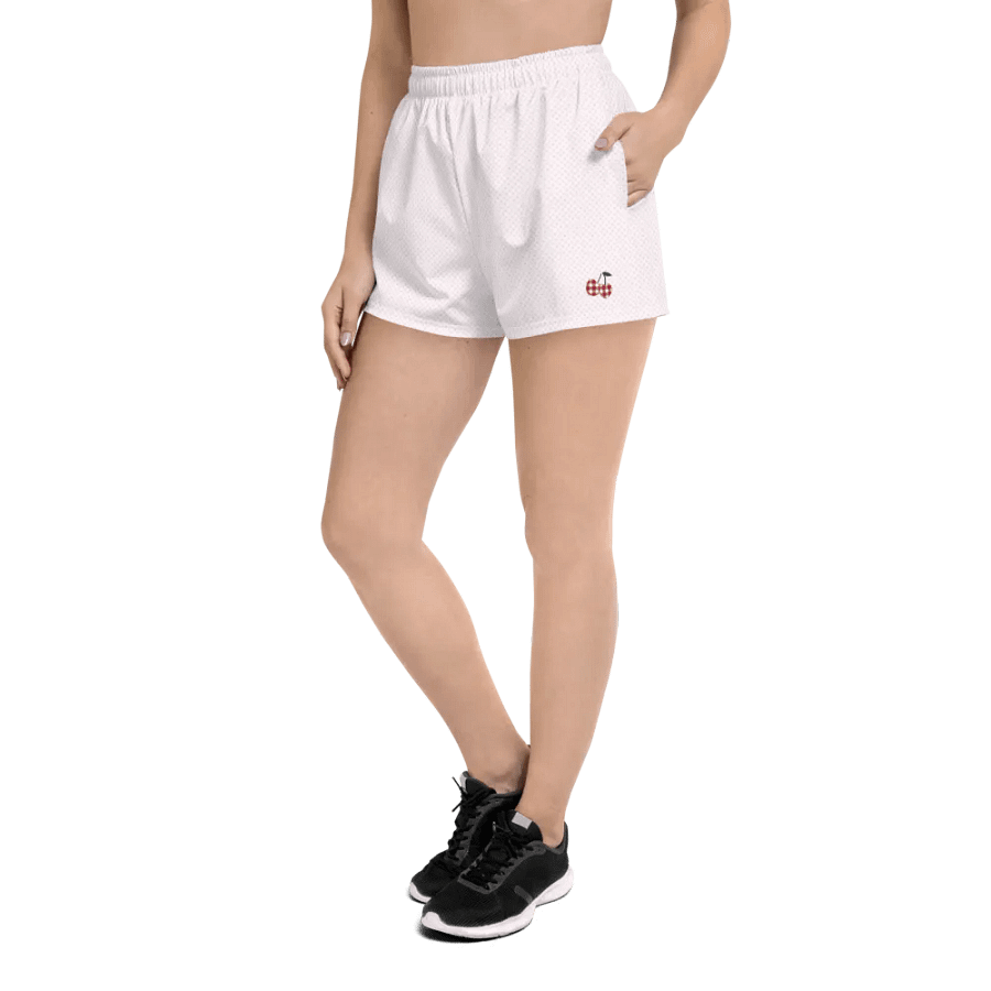 Women's Gingham Cherry Athletic Shorts With Pink Polka Dots product image (2)