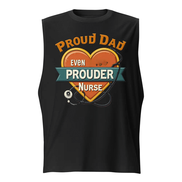 Proud Dad Even Prouder Nurse Heart Muscle Tank product image (1)