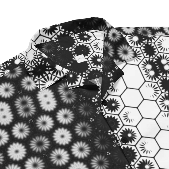 Button Up, Hawaiian Style, Black and White, Shirt product image (2)