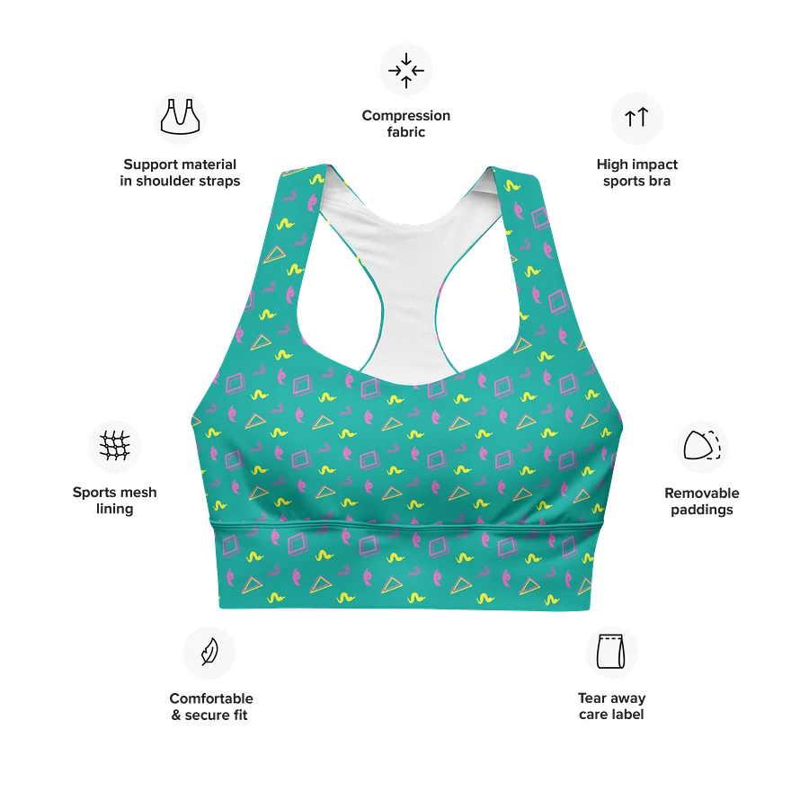 Oh Worm teal pattern sports bra product image (6)