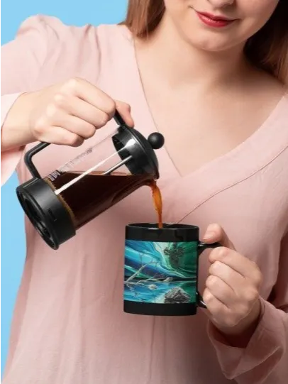 Magic Reflection, Glossy Black Mug product image (2)