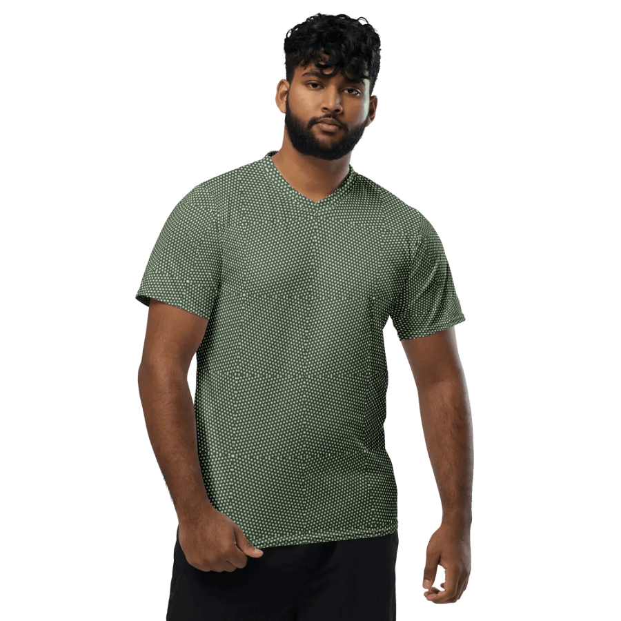 Abstract Reflecting Patchwork Circles Unisex V Neck Sports Jersey product image (7)