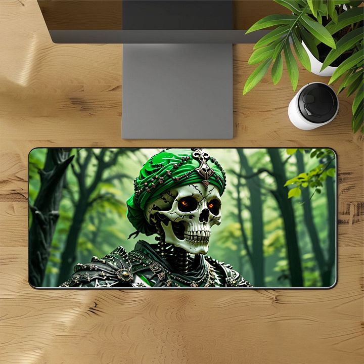 Mystical Skeleton Warrior Desk Mat – Regal and Mysterious product image (1)