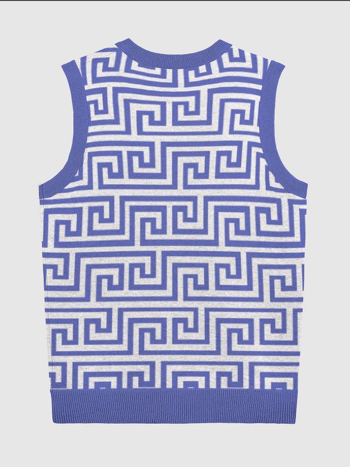 Blue Greek Key Knitted Relaxed Vest product image (2)