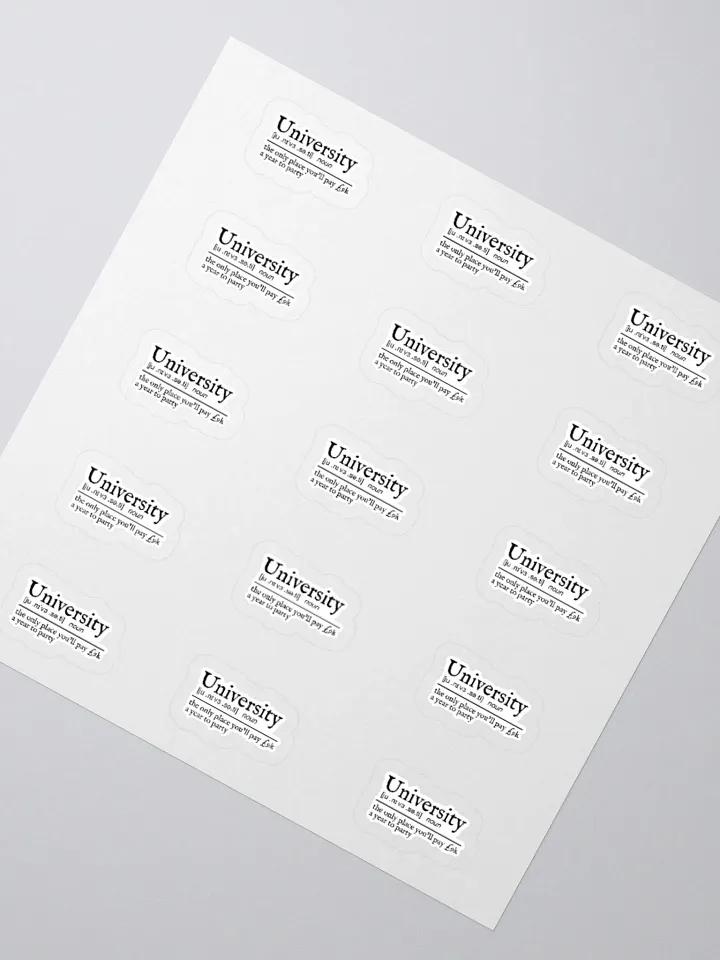 University Definition Sticker (SMALL Sheet) product image (2)