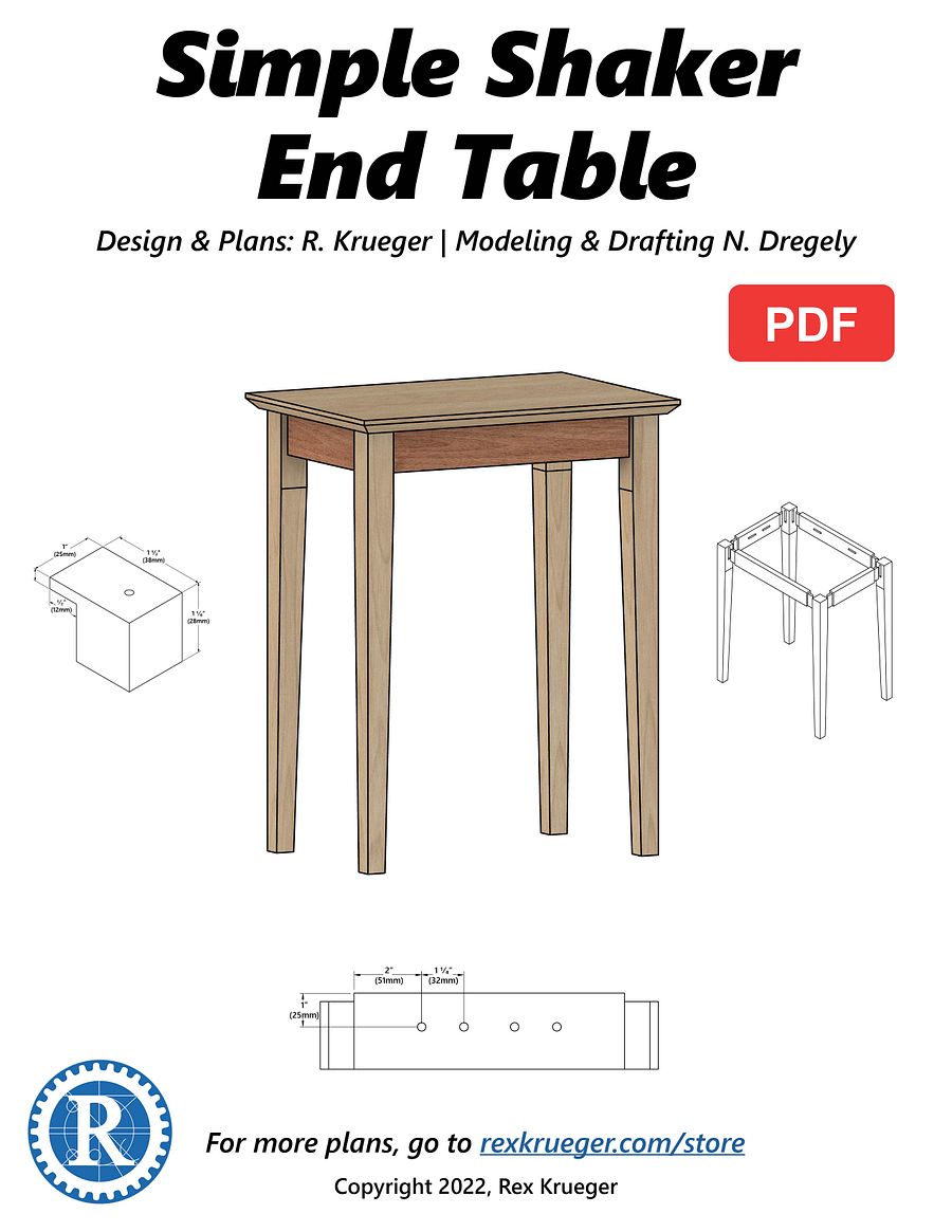 Plans: Simple Shaker End Table product image (1)
