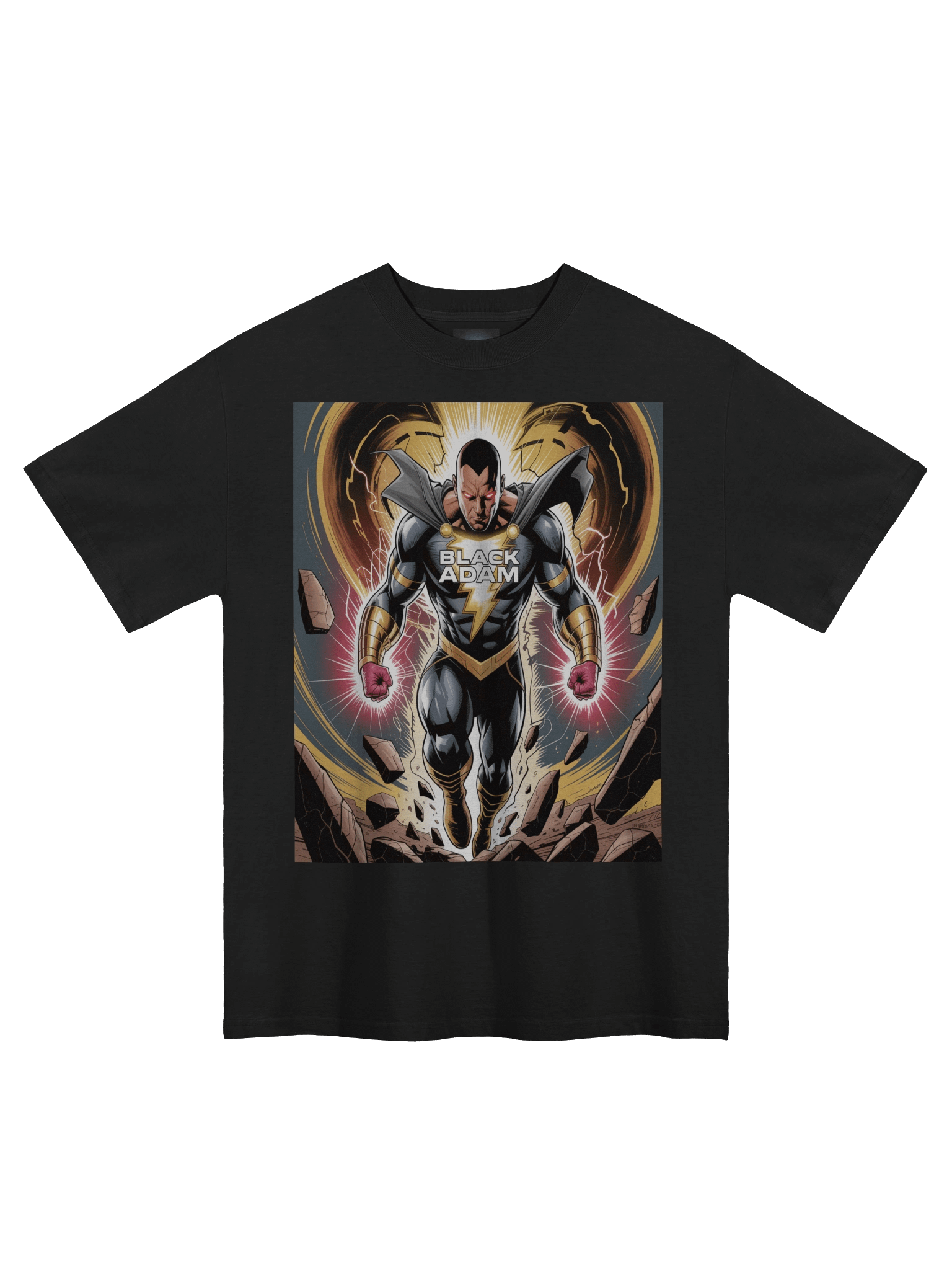 Black Adam Kahndaq Fury Oversized Faded T-Shirt – Shazam Lightning Eclipse product image (3)