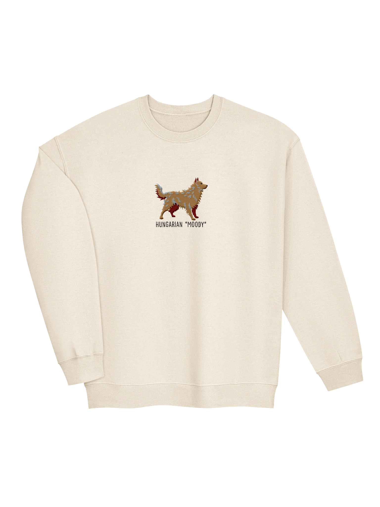 Hungarian Moody Sweatshirt (Embroidered) of a Hungarian Mudi(Tan) product image (23)