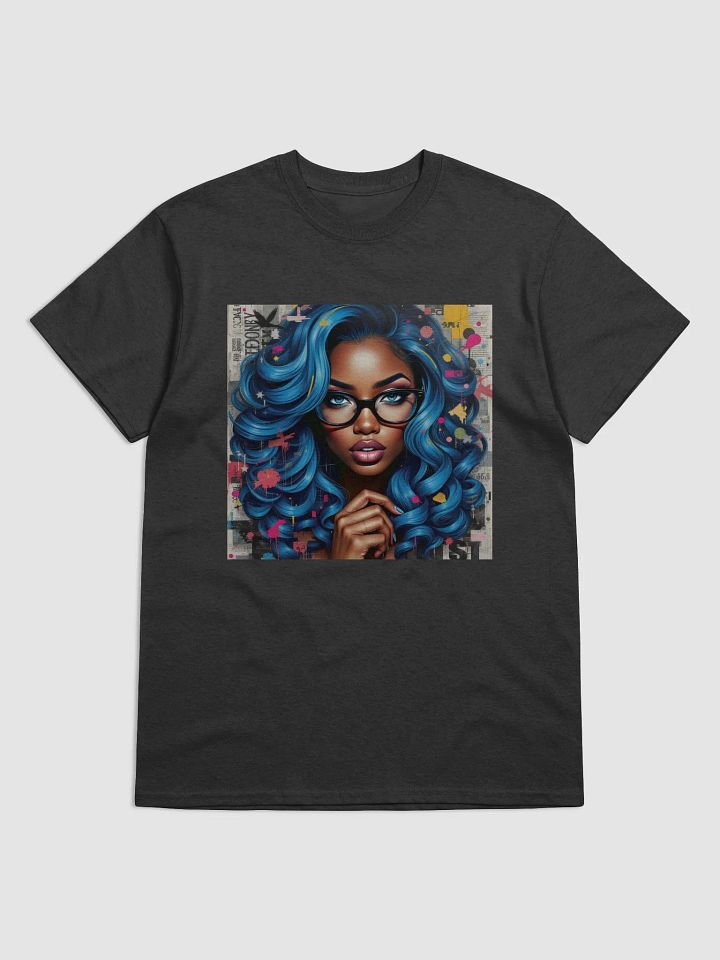 Vibrant Blue Hair Illustration T-Shirt product image (1)