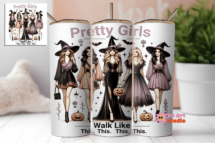 Pretty Girls Walk Like This Tumbler Wrap PNG product image (1)