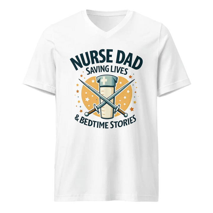 Nurse, Dad, Saving Lives, & bedtime stories T-shirt product image (1)