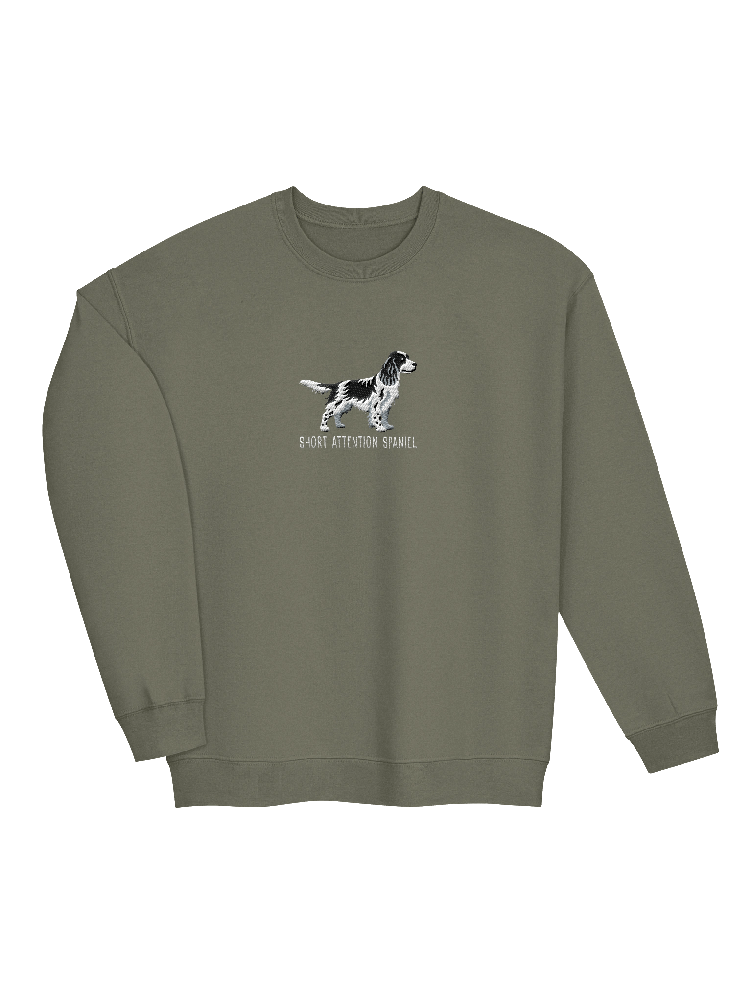 Short Attention Spaniel Sweatshirt (Embroidered) of an English Springer Spaniel(Black & White) product image (15)