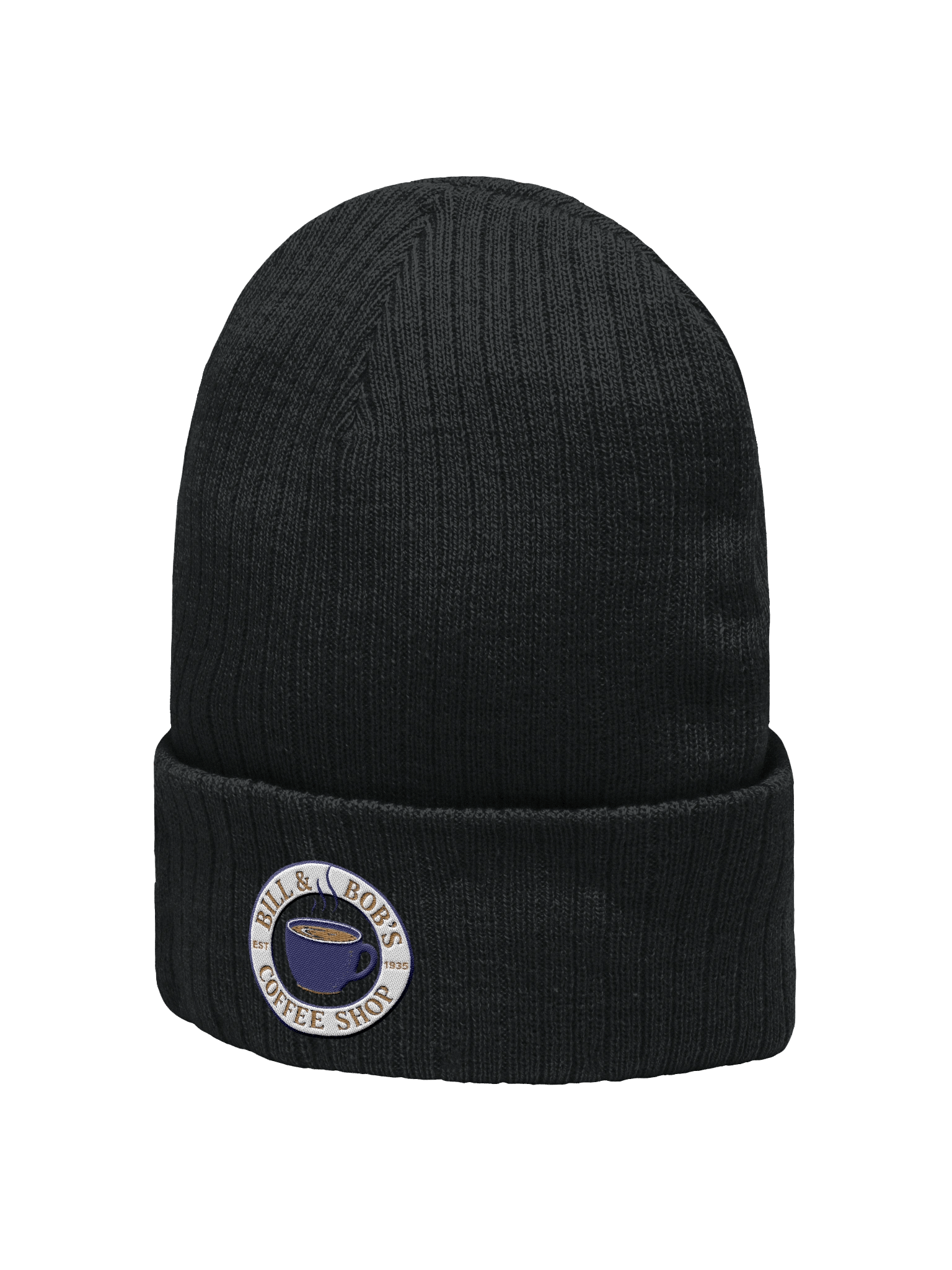 Bill and Bob's Coffee Shop | AA Recovery Beanie Hat Navy Blue Design product image (3)