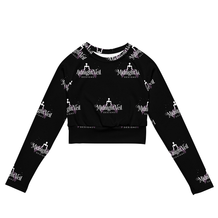 Midnight Veil Designs Women’s Gothic All-Over Print Crop Top - Black, Sizes 2XS-6XL product image (2)
