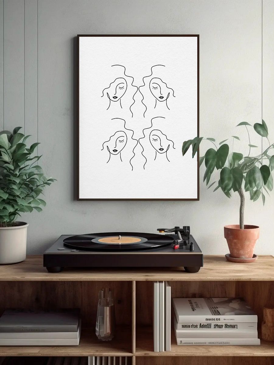 Beautiful Minimalist Portrait Poster Modern Woman Line Art Face Wall Art - Stylish Beauty Illustration - Elegant Home Decor Feminine Design product image (4)